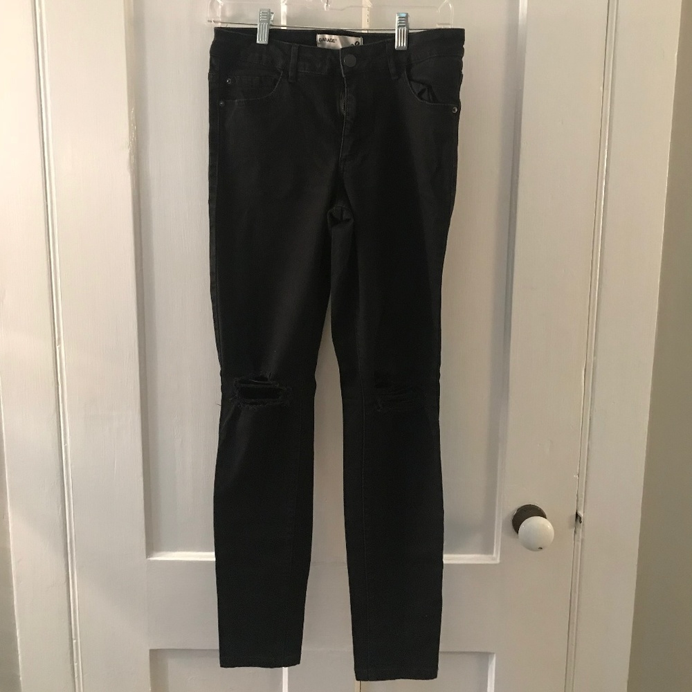 Garage ripped Jean leggings black